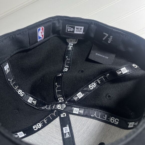 Chicago Bulls New Era 59 Fifty Black Fitted Hat Cap Size 7 5/8 Embroidered Logo - Picture 7 of 8